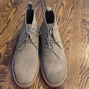 Nordstrom deep tan suede leather chukka lace up boots. Gum rubber sole. Size 12